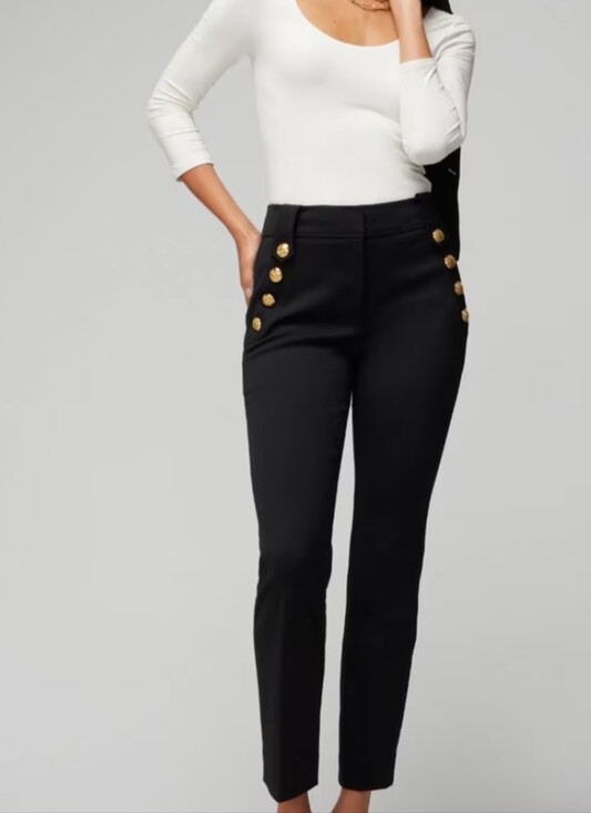 White House Black Market Pants - White House Black Market Jolie Straight Leg  With Button Detail Buttons Size 0